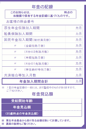 ねんきん定期便